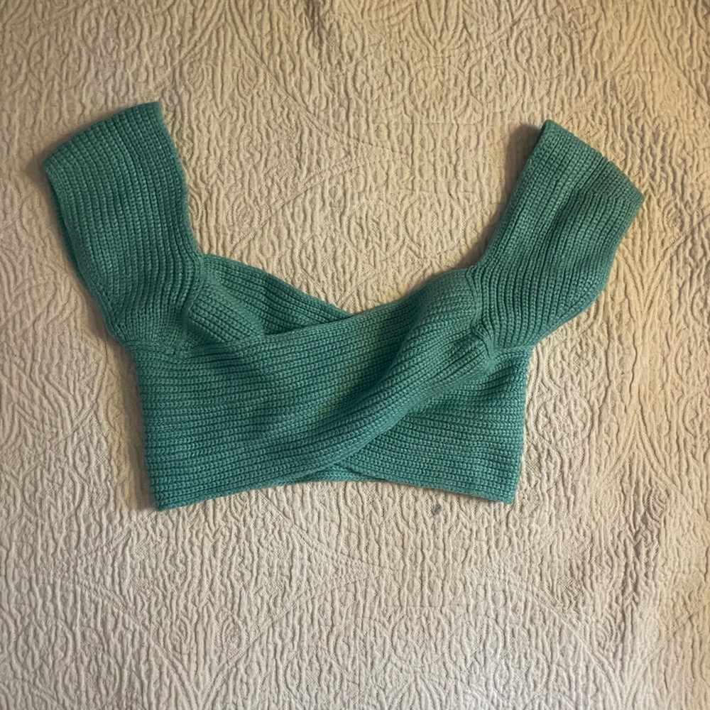 Green Knit Women's Top